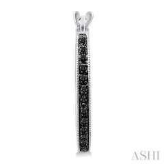 1/3 ctw White and Black Diamond Hoop Earrings in Sterling Silver