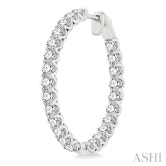 4.00 ctw Inside-Out Round Cut Diamond Hoop Earrings in 14K White Gold