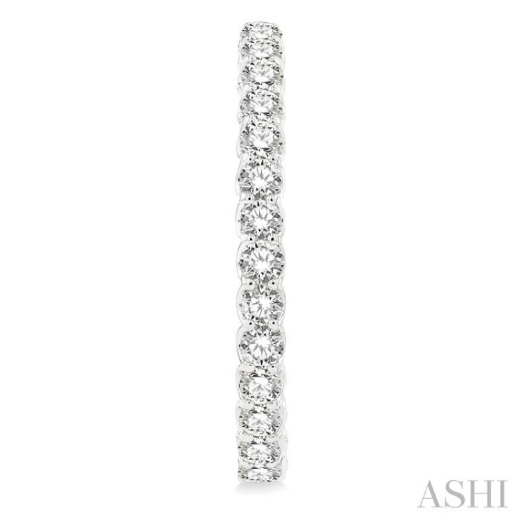 5 ctw Inside-Out Round Cut Diamond Oval Shape Hoop Earrings in 14K White Gold