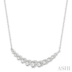 3/4 ctw Diamond Smile Necklace in 14K White Gold