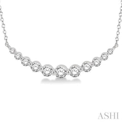 3/4 ctw Diamond Smile Necklace in 14K White Gold