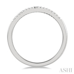 1/10 ctw Chevron Round Cut Diamond Petite Ring in 14K White Gold