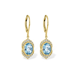 14KT Gold Aqua Earrings