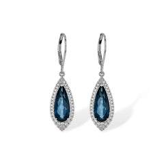 14KT Gold Blue Topaz Earrings