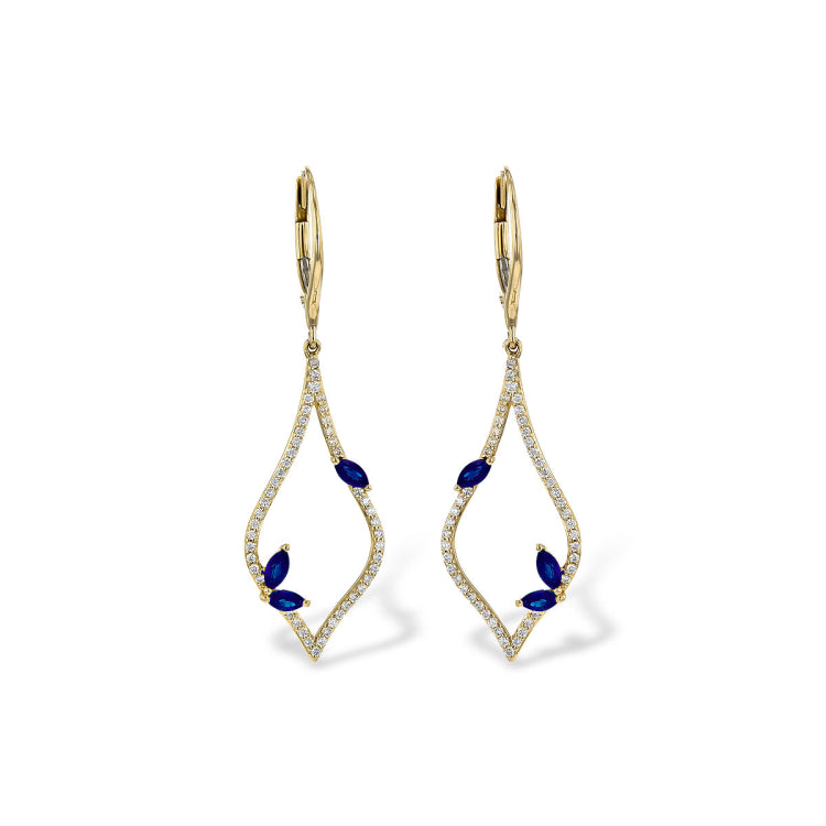14KT Gold Sapphire Earrings