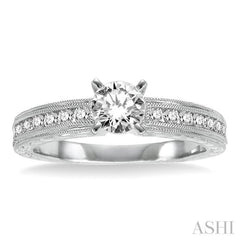 3/8 ctw Round Diamond Semi-Mount Engagement Ring in 14K White Gold