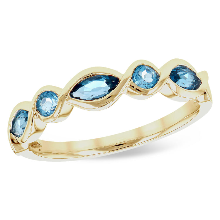 14KT Gold Ladies Blue Topaz Fashion Ring