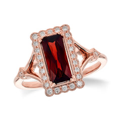 14KT Gold Ladies Garnet Fashion Ring