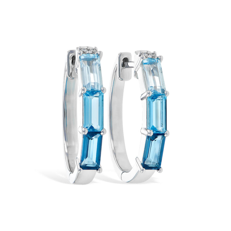 14KT Gold Blue Topaz Earrings