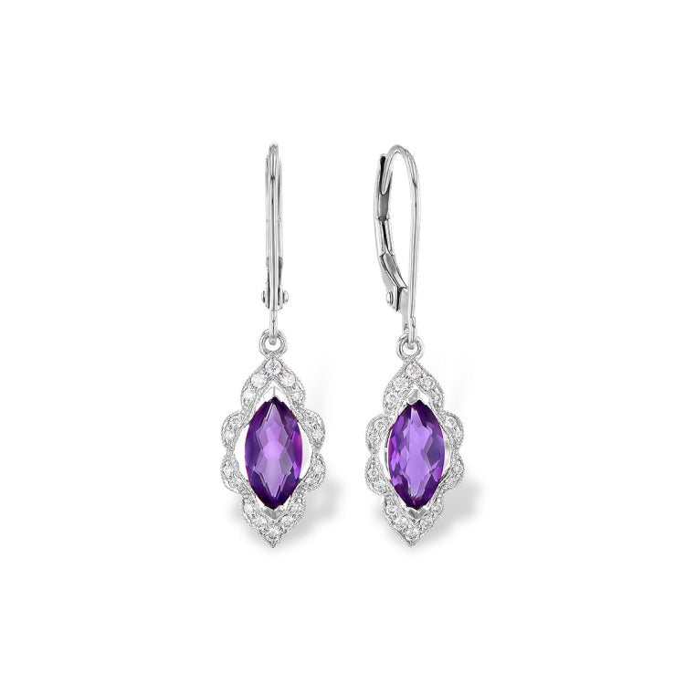 14KT Gold Amethyst Earrings