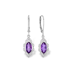 14KT Gold Amethyst Earrings