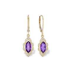 14KT Gold Amethyst Earrings