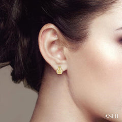 1/10 ctw Ladybird Round Cut Diamond Petite Earring in 10K Yellow Gold