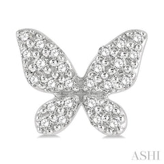 1/5 ctw Butterfly Motif Round Cut Diamond Petite Fashion Earring in 10K White Gold