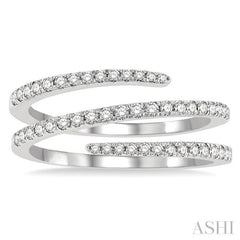 3/8 ctw Open End Round Cut Diamond Fashion Ring in 14K White Gold