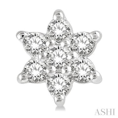 1/6 ctw Floral Round Cut Diamond Petite Fashion Earring in 10K White Gold