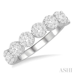 1/2 ctw Jointed Circular Mount Lovebright round Cut Diamond Ring in 14K White Gold