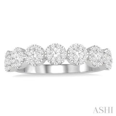 1/2 ctw Jointed Circular Mount Lovebright round Cut Diamond Ring in 14K White Gold
