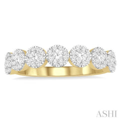1/2 ctw Jointed Circular Mount Lovebright round Cut Diamond Ring in 14K Yellow and White Gold