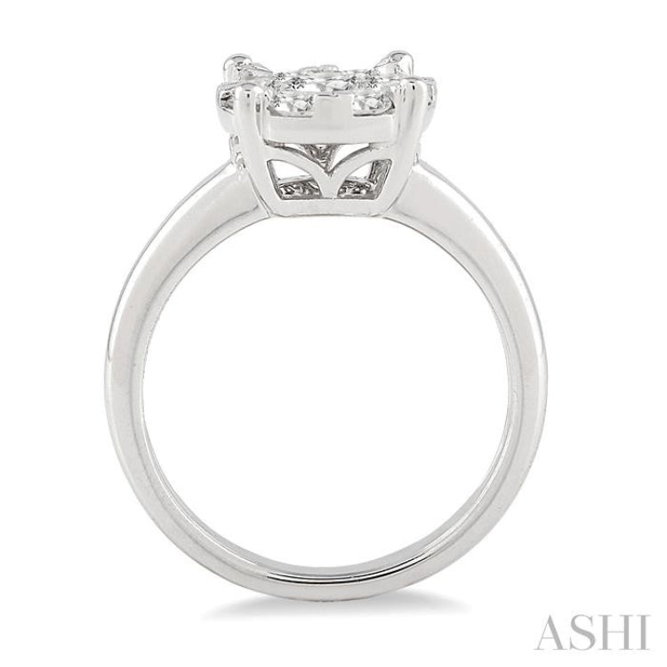 1 ctw Round Cut Lovebright Diamond Ring in 14K White Gold