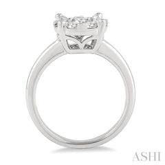 1 ctw Round Cut Lovebright Diamond Ring in 14K White Gold