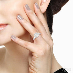 1 ctw Round Cut Lovebright Diamond Ring in 14K White Gold