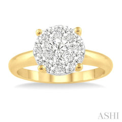 1 ctw Lovebright Round Cut Diamond Ring in 14K Yellow and White Gold