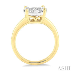 1 ctw Lovebright Round Cut Diamond Ring in 14K Yellow and White Gold