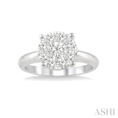 1/4 ctw Lovebright Round Cut Diamond Ring in 14K White Gold