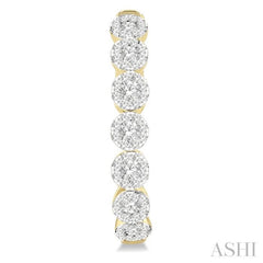 1 ctw Round Cut Lovebright Diamond Hoop Earrings in 14K Yellow and White Gold