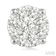 1 ctw Round Cut Lovebright Diamond Stud Earrings in 14K White Gold
