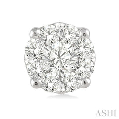 1/6 ctw Lovebright Round Cut Diamond Stud Earrings in 14K White Gold