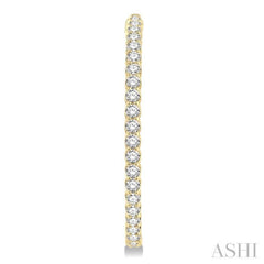 5 ctw Inside-Out Round Cut Diamond 1 1/2 Inch Hoop Earrings in 14K Yellow Gold