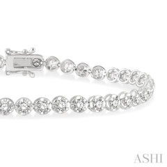 3 ctw Round Cut Diamond Illusion Tennis Bracelet in 14K White Gold