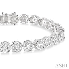 7 ctw Round Cut Diamond Lovebright Tennis Bracelet in 14K White Gold