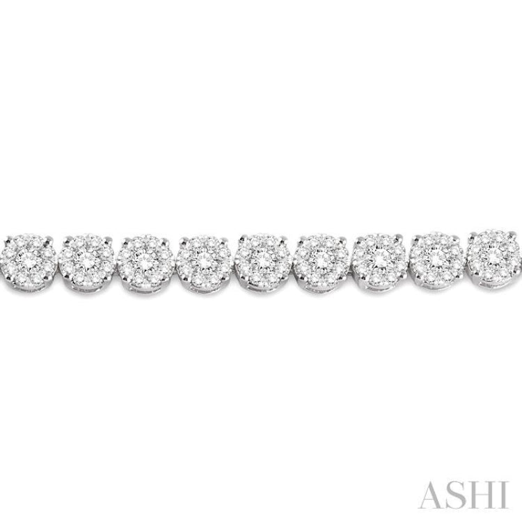 7 ctw Round Cut Diamond Lovebright Tennis Bracelet in 14K White Gold