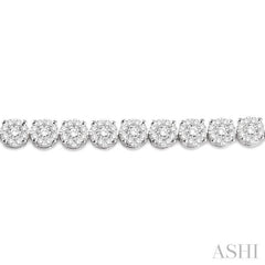 7 ctw Round Cut Diamond Lovebright Tennis Bracelet in 14K White Gold