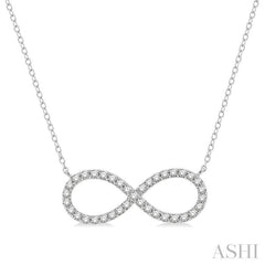 1/2 ctw Round Cut Diamond Infinity Pendant in 14K White Gold