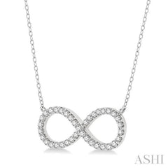 1/2 ctw Round Cut Diamond Infinity Pendant in 14K White Gold