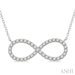 1/2 ctw Round Cut Diamond Infinity Pendant in 14K White Gold