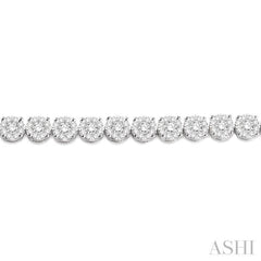 5 ctw Round Cut Diamond Lovebright Tennis Bracelet in 14K White Gold