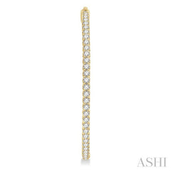 5 ctw Inside-Out Round Cut Diamond 2-Inch Hoop Earrings in 14K Yellow Gold