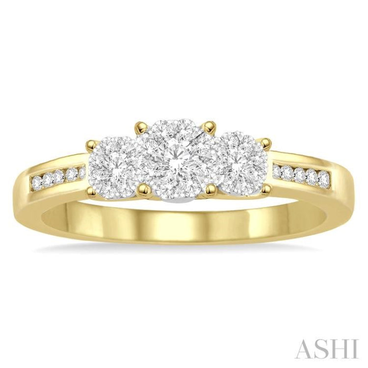 1/3 ctw Lovebright Round Cut Diamond Ring in 14K Yellow and White Gold