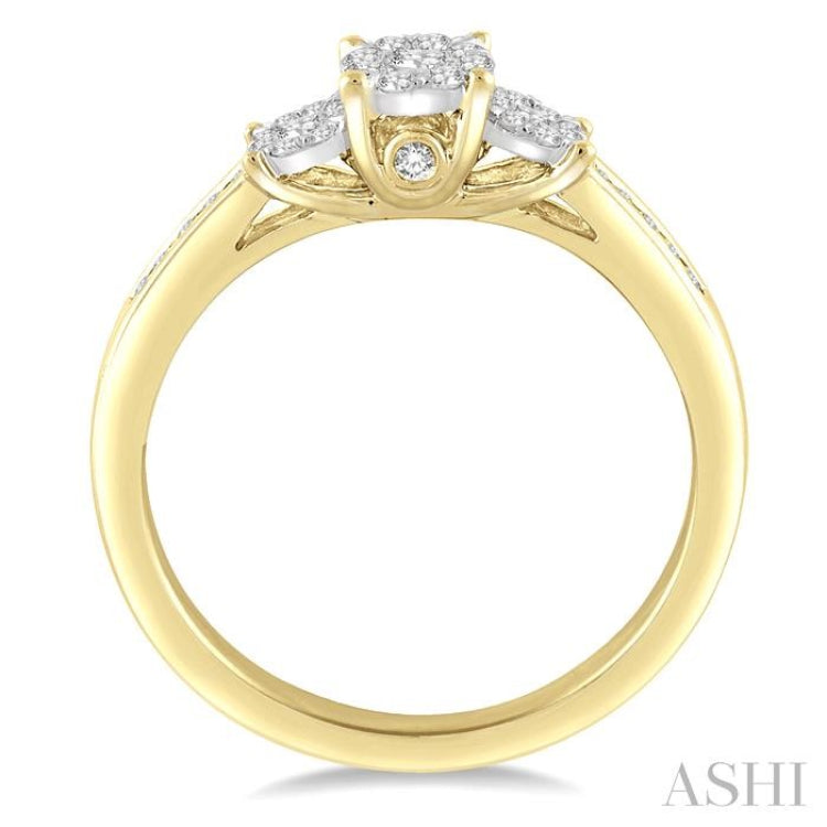 1/3 ctw Lovebright Round Cut Diamond Ring in 14K Yellow and White Gold