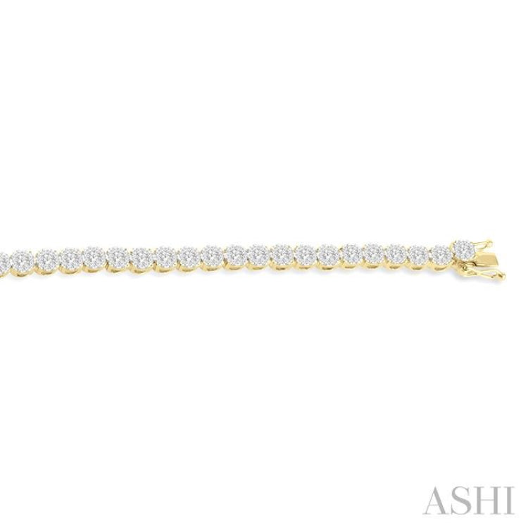 3 ctw Round Cut Lovebright Diamond Tennis Bracelet in 14K Yellow and White Gold