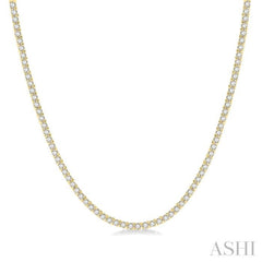 5.00 ctw Round Cut Diamond Tennis Necklace in 14K Yellow Gold