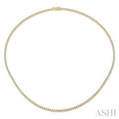 5.00 ctw Round Cut Diamond Tennis Necklace in 14K Yellow Gold