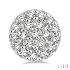 1/8 ctw Disc Shape Round Cut Diamond Petite Fashion Earring in 14K White Gold