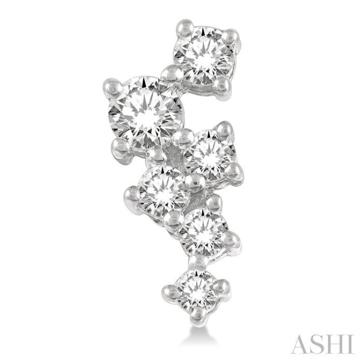 1/4 ctw Scatter Round Cut Diamond Fashion Earring in 14K White Gold