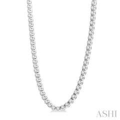 15.00 ctw Round Cut Diamond Tennis Necklace in 14K White Gold